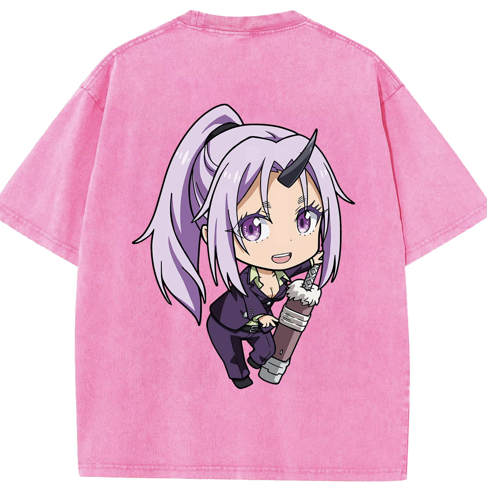 （画像用） 転スラ Regarding Reincarnated to Slime 綿100% ヴィンテージ風 半袖Tシャツ（背面プリント）
